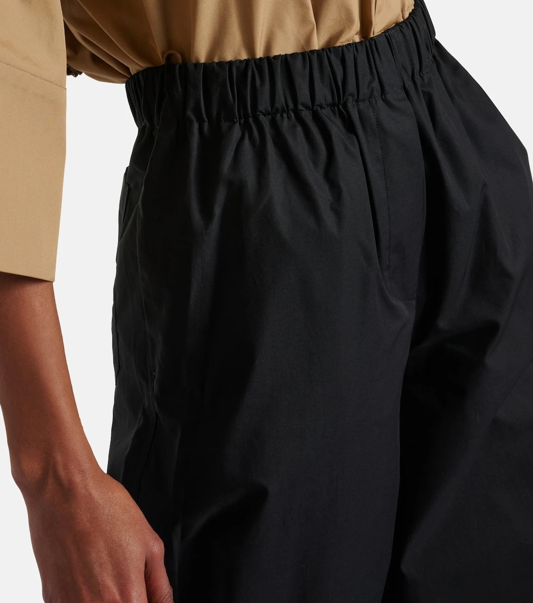 Max Mara - Navigli high-rise cotton wide-leg pants
