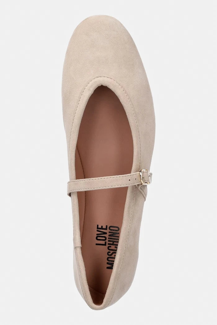 Kadife balerin ayakkabı Love Moschino