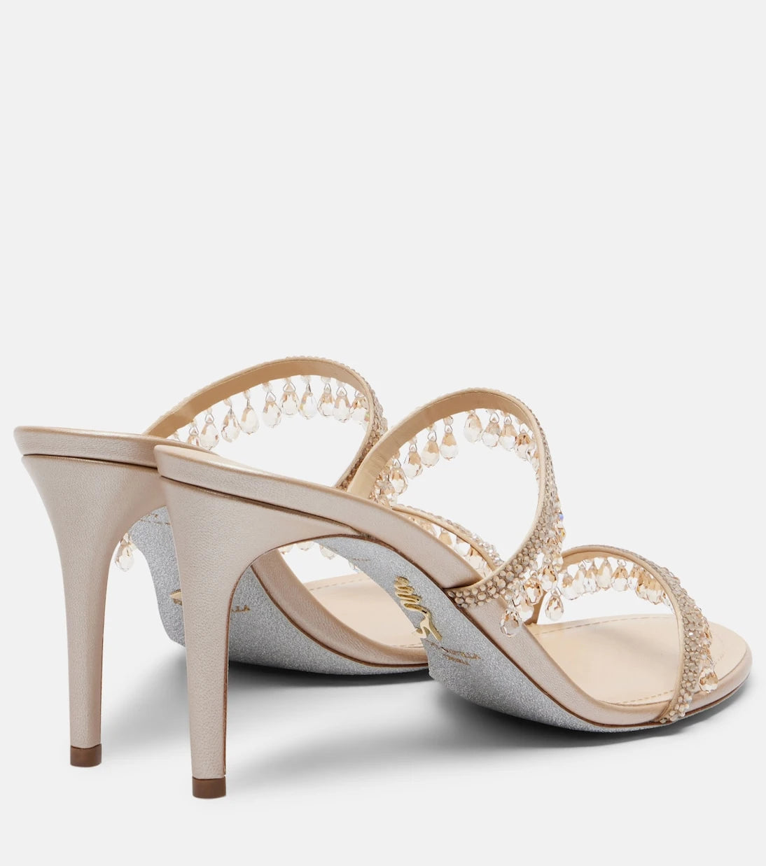 Rene Caovilla - Chandelier embellished satin sandals