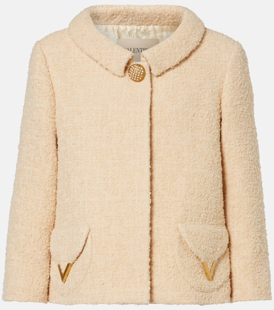 Valentino - Embellished wool-blend tweed jacket