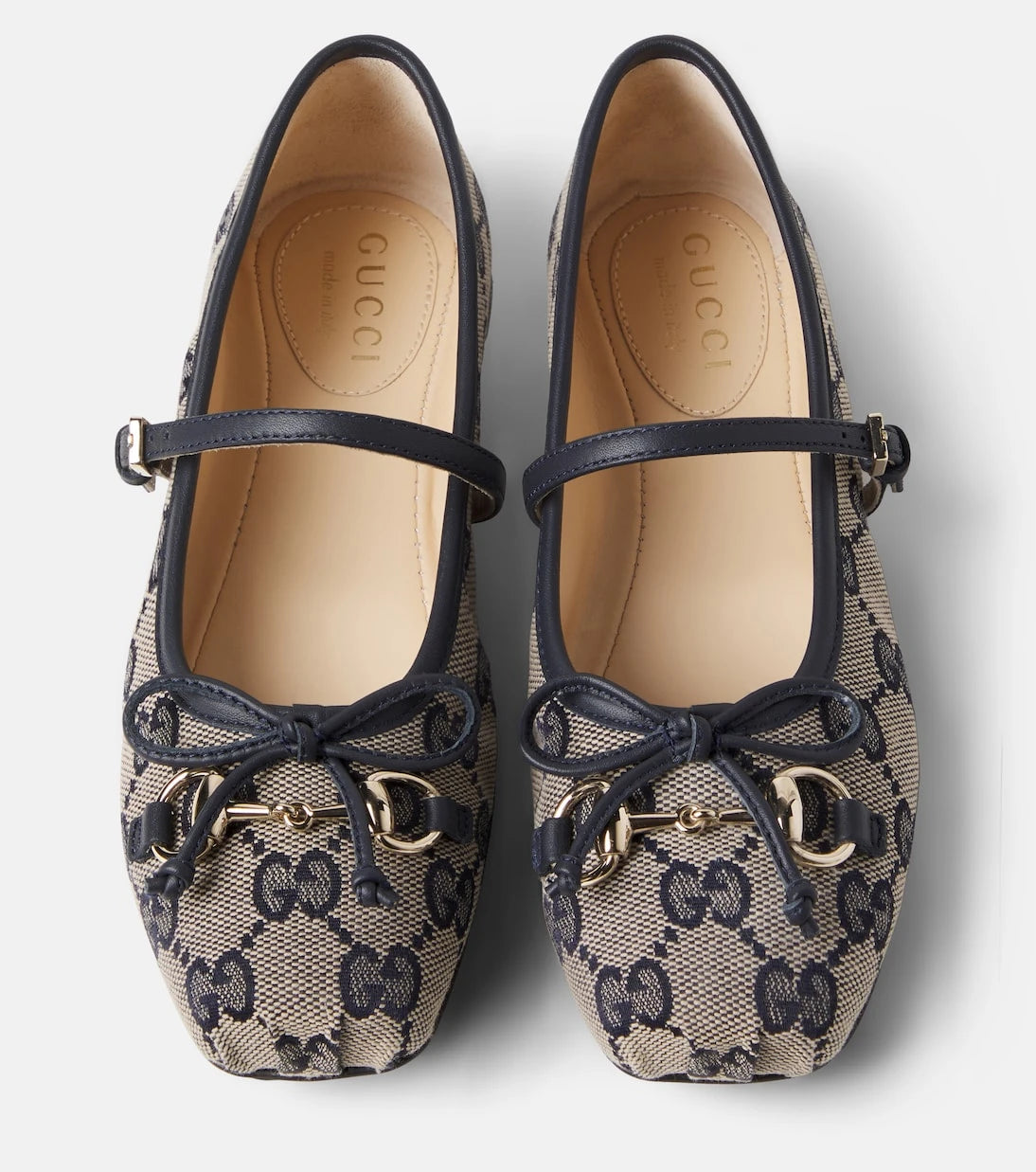Gucci Kids - Horsebit GG Canvas ballet flats