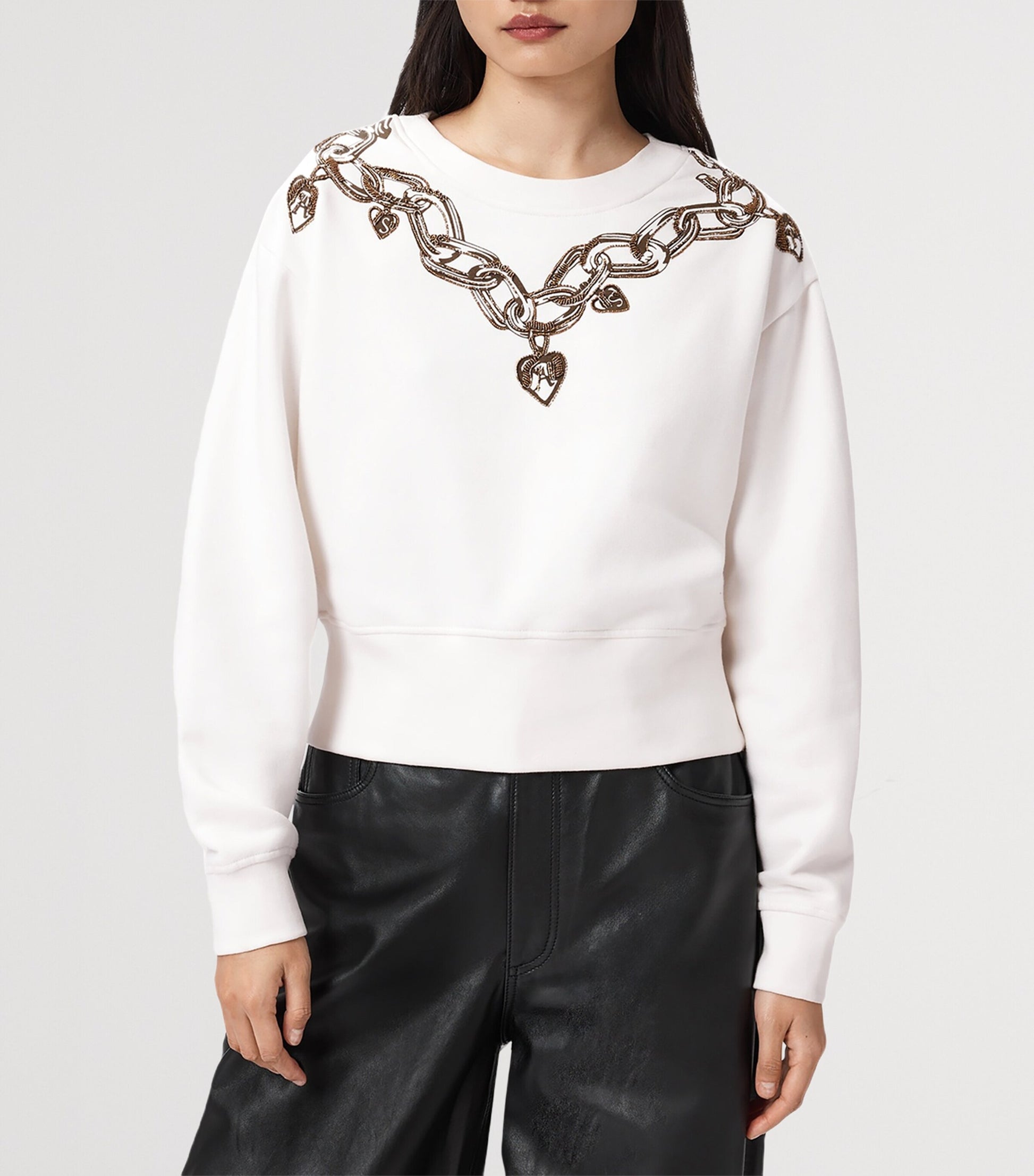 Cotton-Blend Drip Separo Sweatshirt OPTIC WHITE