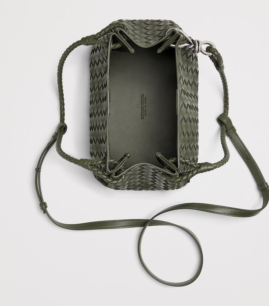 Intrecciato Leather Parachute Shoulder Bag