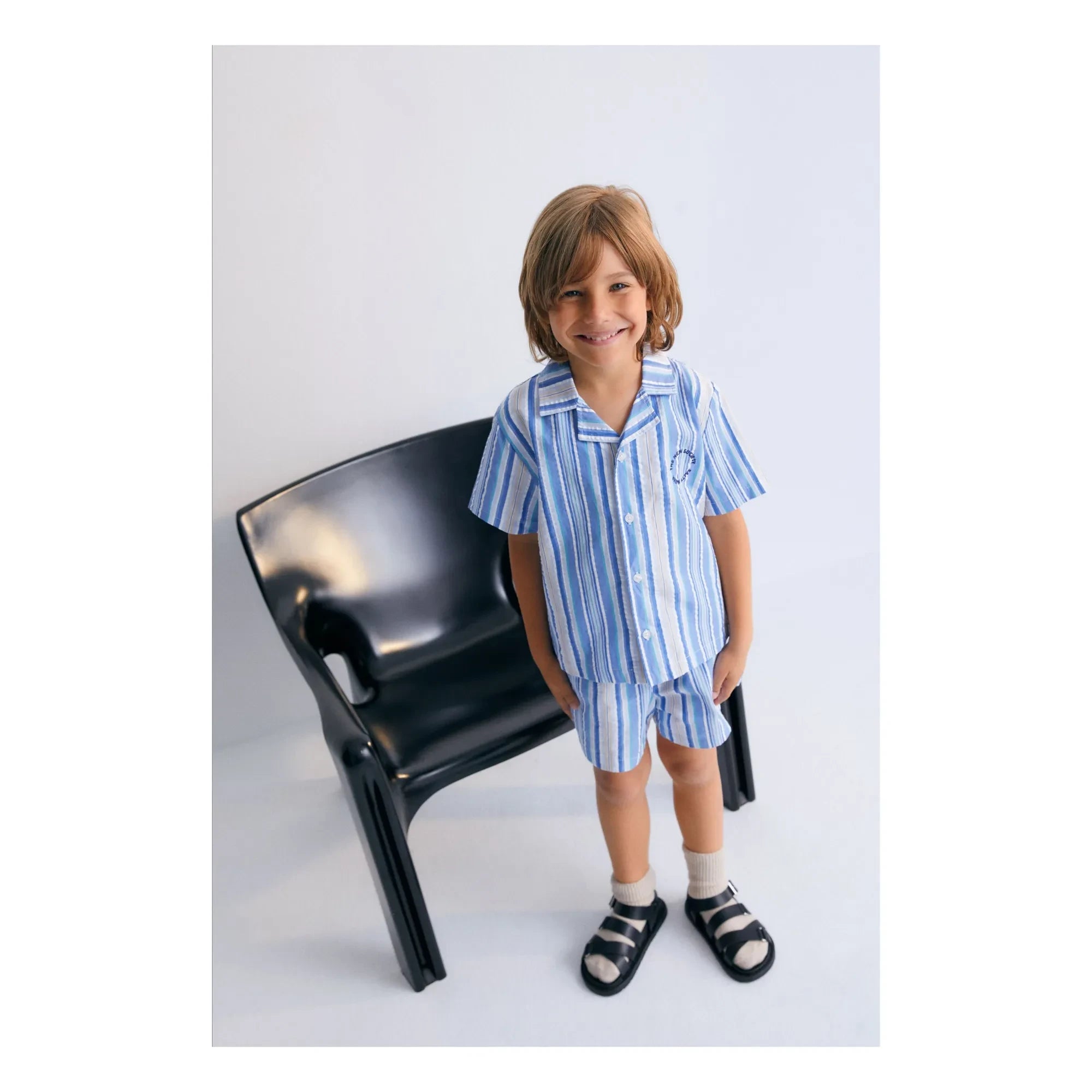 the new society - Tebas Stripes Bermuda shorts | Light blue