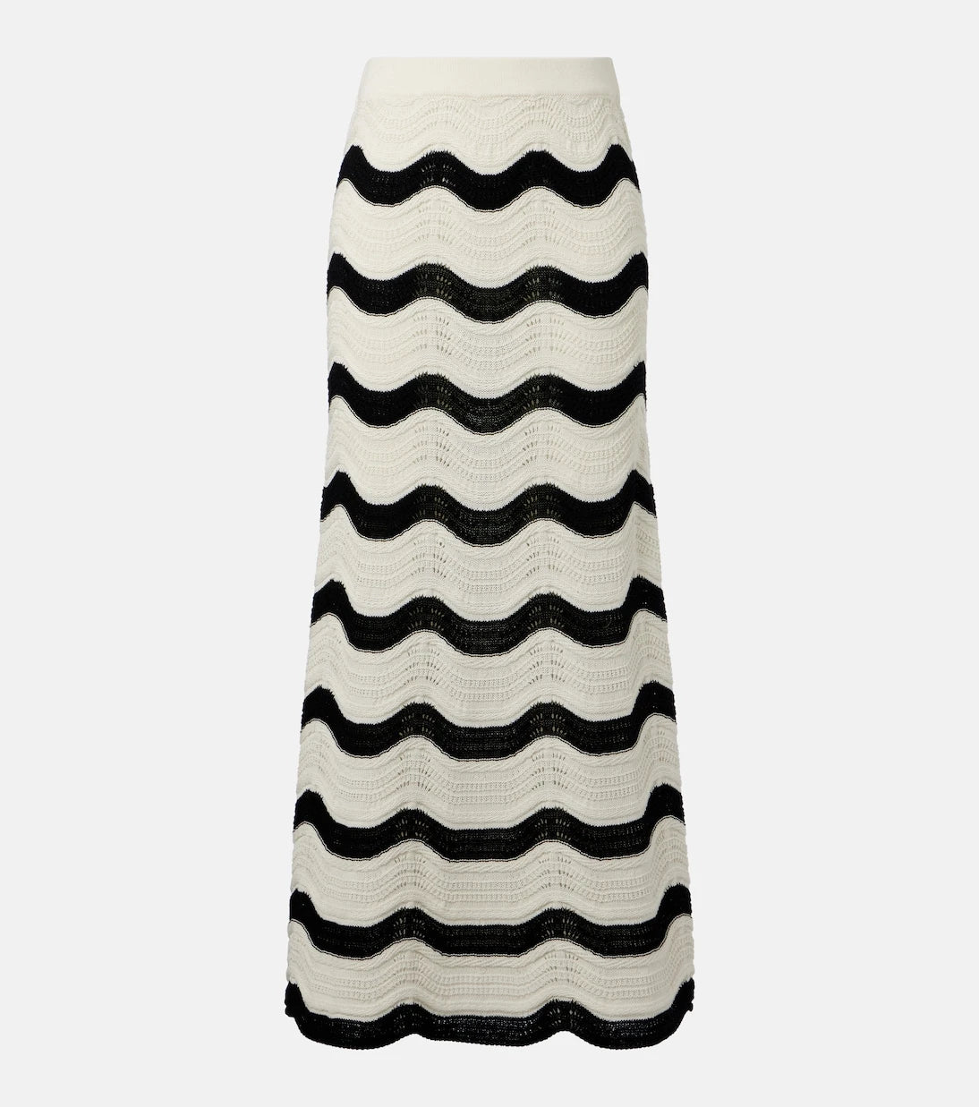 La DoubleJ - Chevron cotton crochet midi skirt