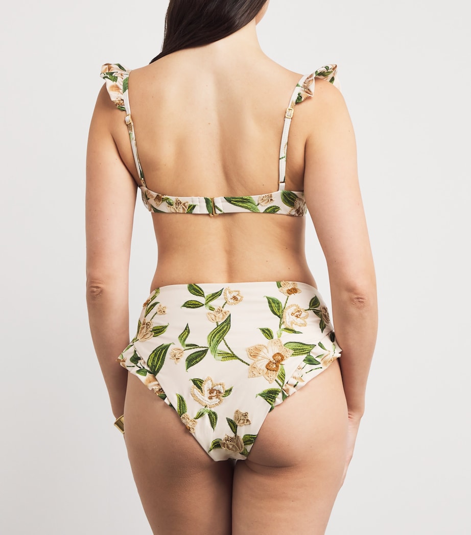 Agua By Agua Bendita Multi Ruffle Kiwi Bikini Top