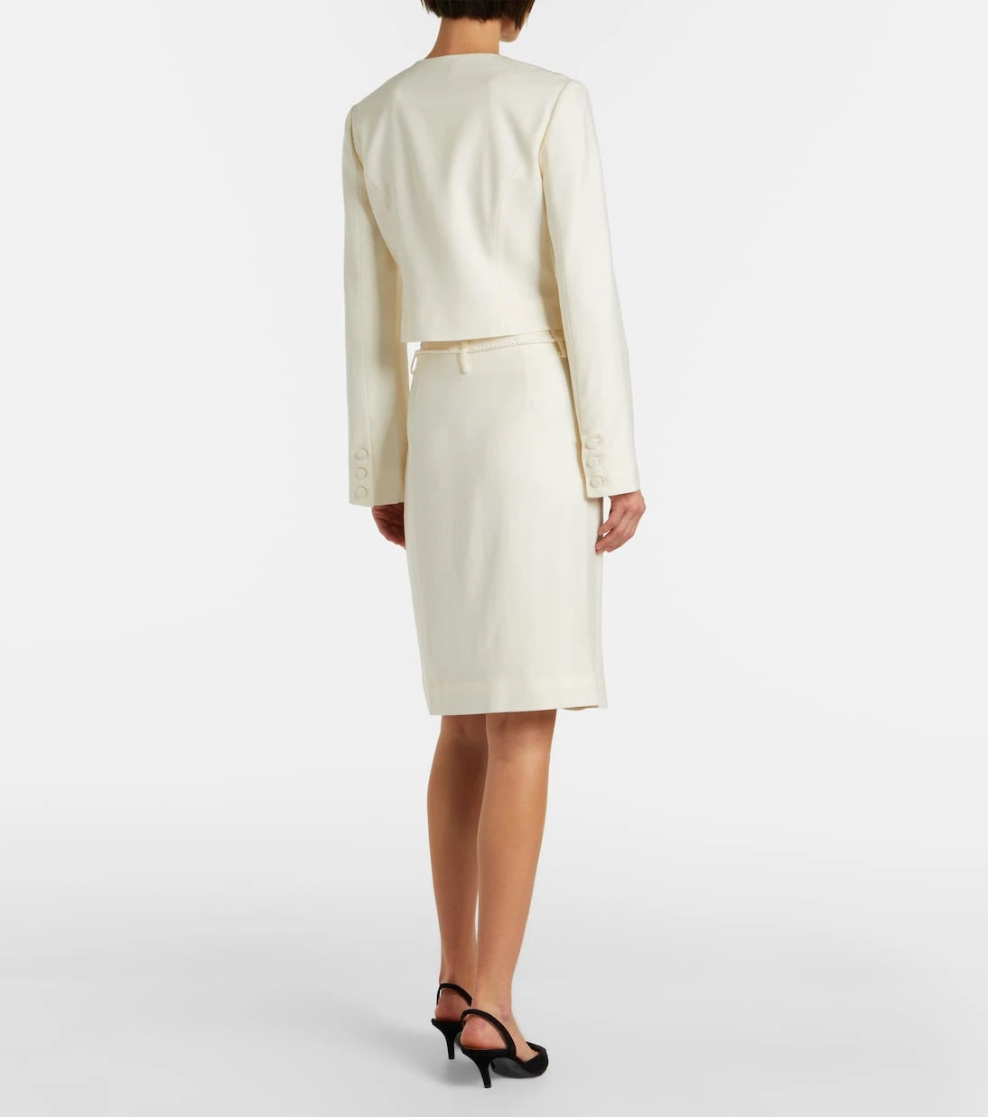 Posse - Elspeth belted wool midi skirt