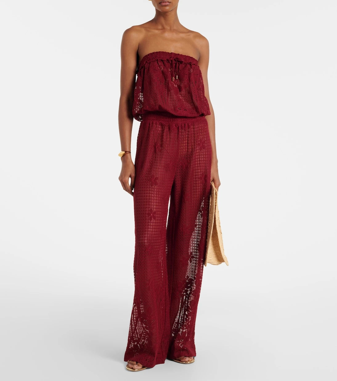 Melissa Odabash - Viv cotton-blend lace jumpsuit