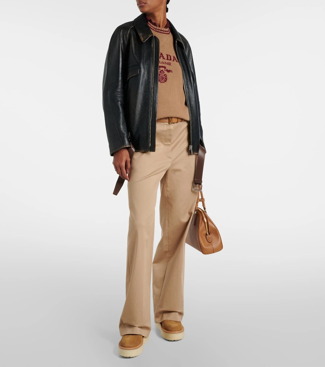 Prada - Shearling-lined suede ankle boots
