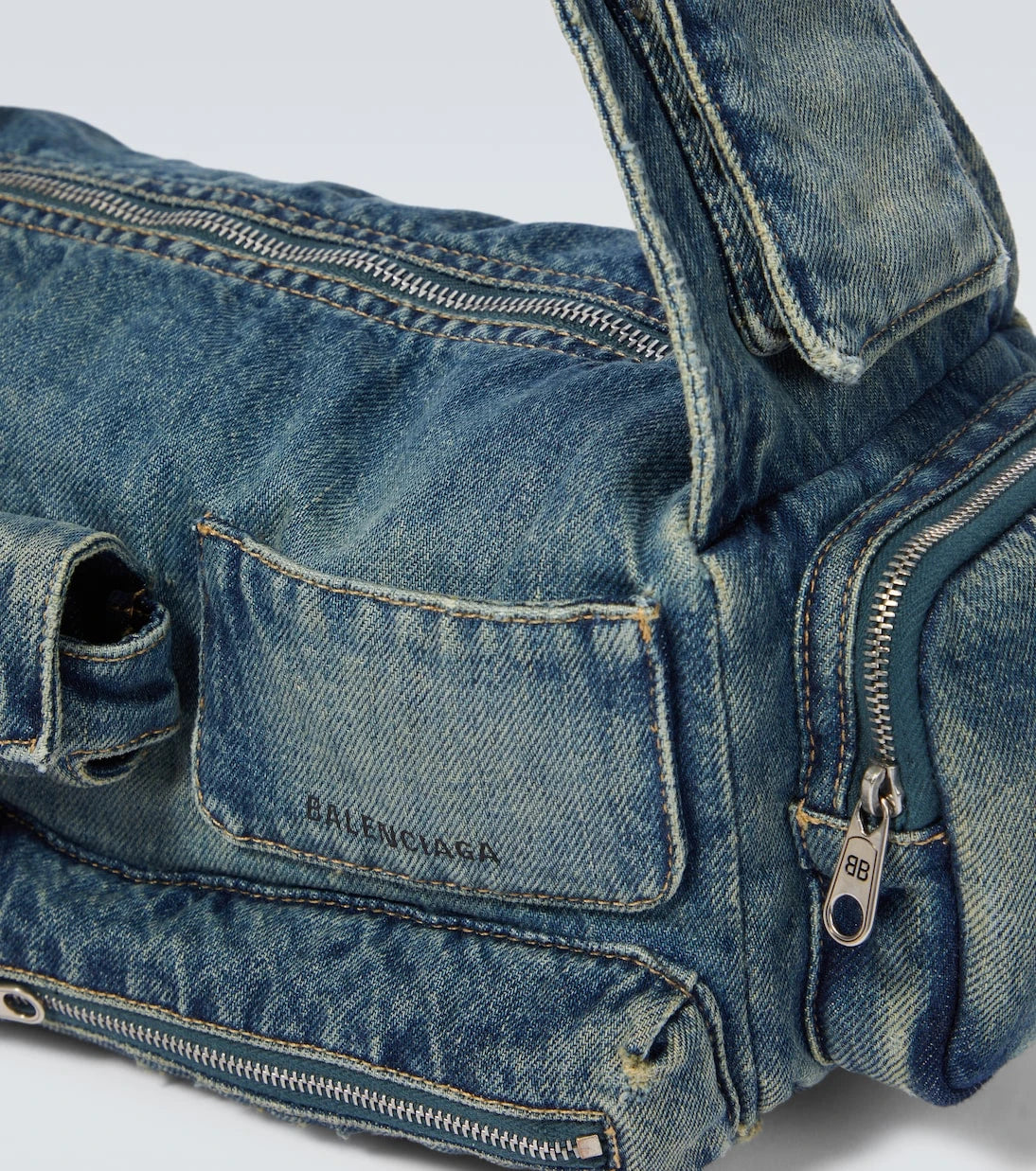 Balenciaga - Superbusy Sling Small denim shoulder bag