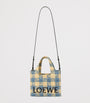 LOEWE Beige x Paula's Ibiza Small Gingham Font Tote Bag