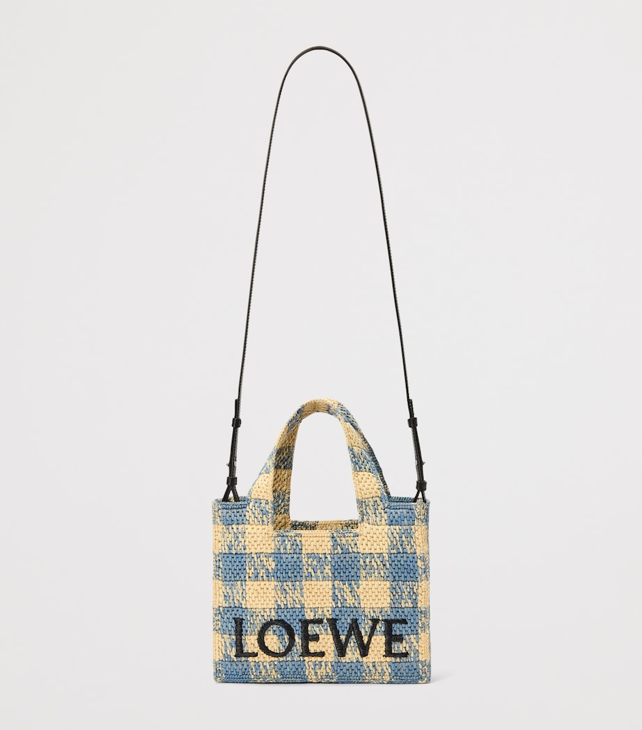 LOEWE Beige x Paula's Ibiza Small Gingham Font Tote Bag