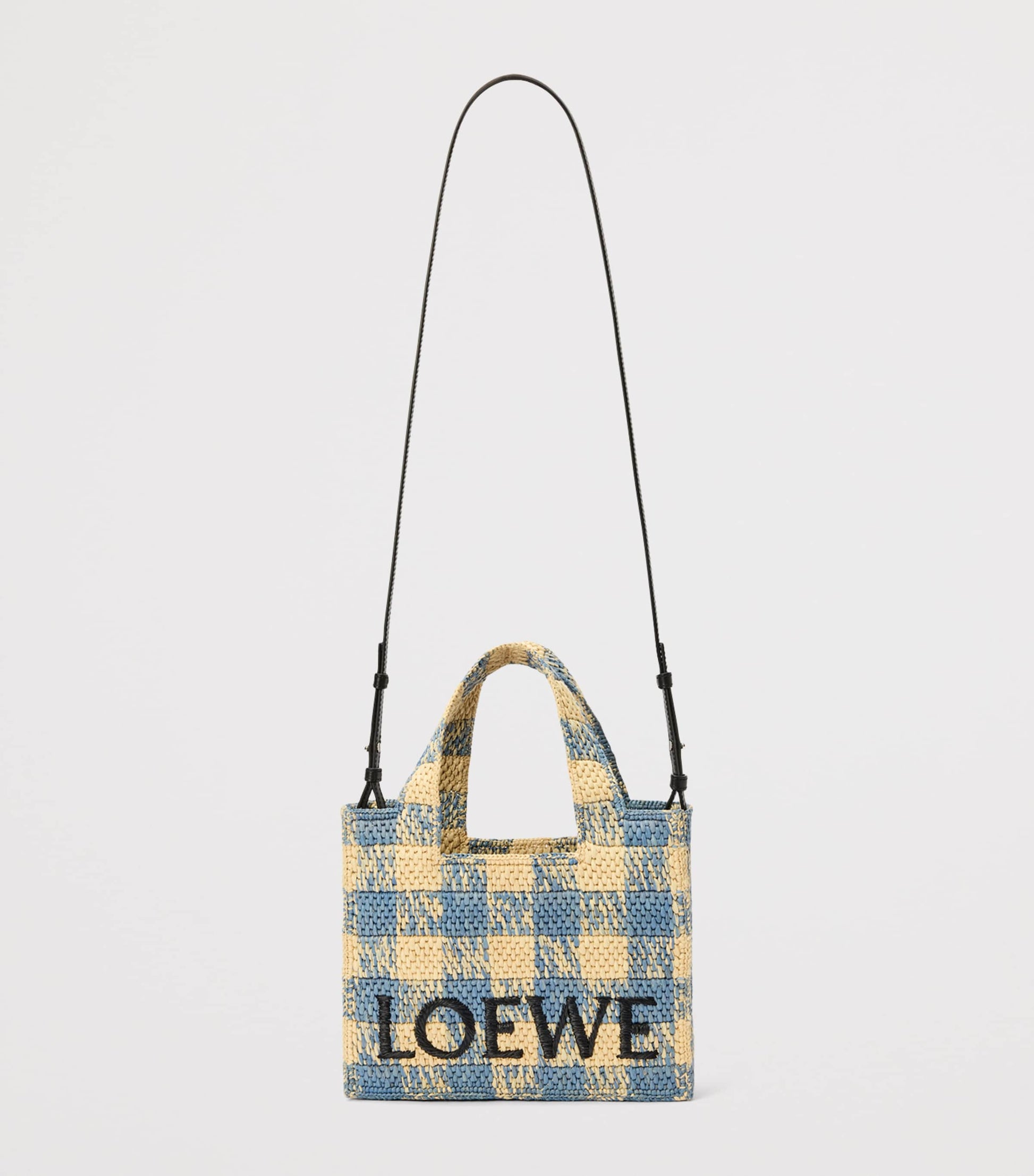 LOEWE Beige x Paula's Ibiza Small Gingham Font Tote Bag