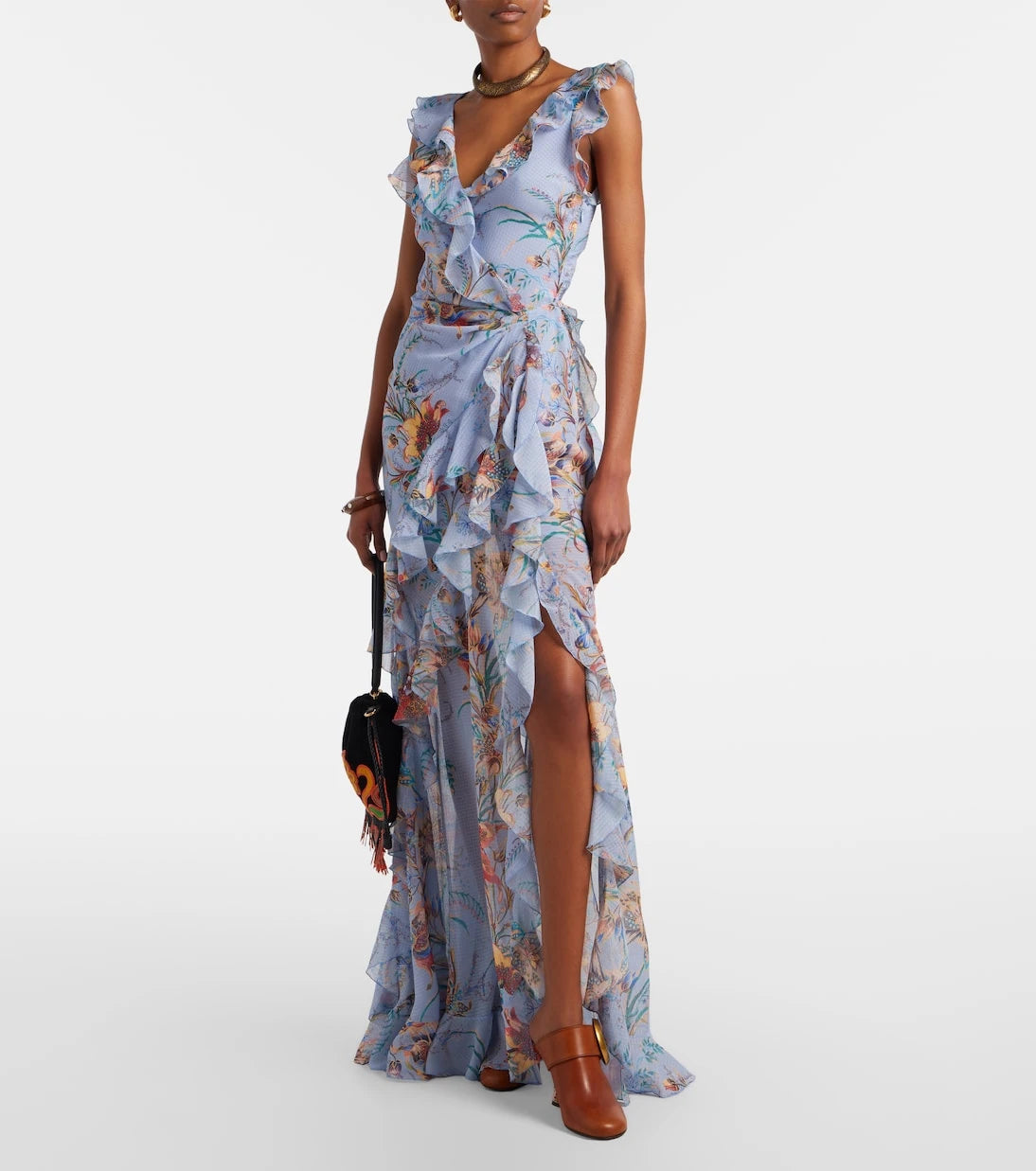 Etro - Printed ruffled maxi dress