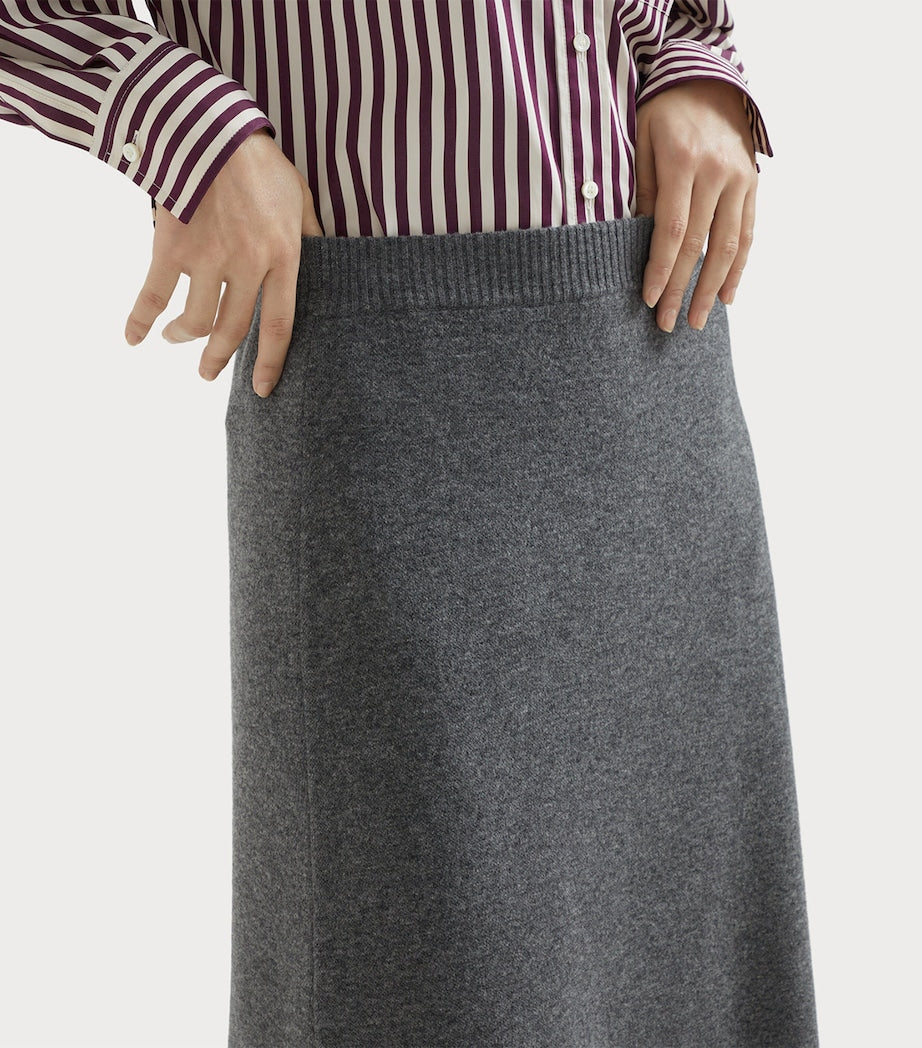 Cashmere Double-Knit Midi Skirt