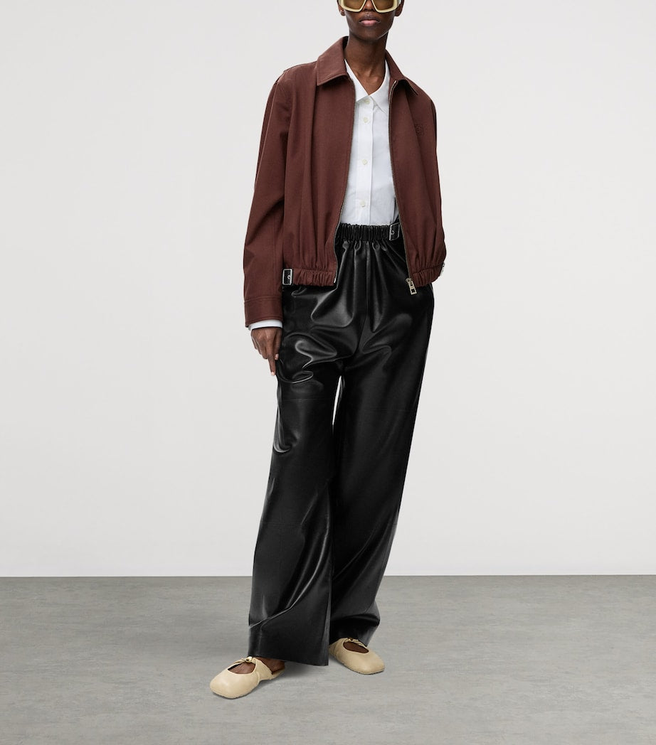 LOEWE Brown Cotton-Silk Buckled Shirt Jacket