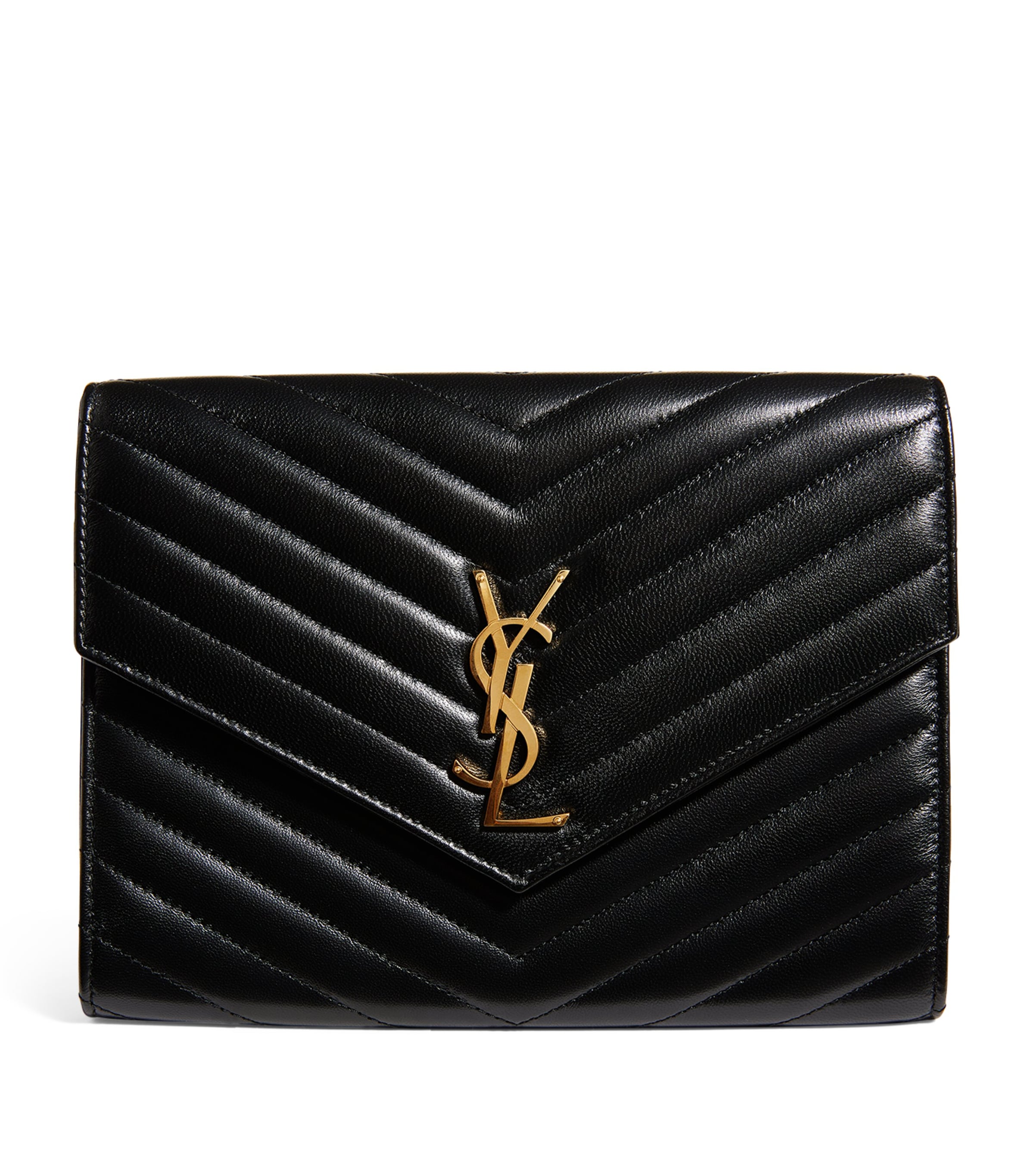 Saint Laurent Black Small Envelope Clutch Bag