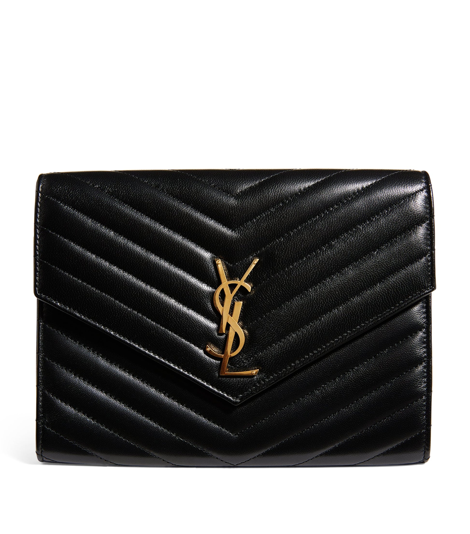 Saint Laurent Black Small Envelope Clutch Bag