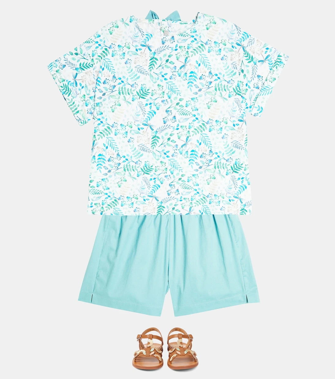 Il Gufo - Printed cotton T-shirt and shorts set