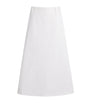 White Cotton Carlas Midi Skirt