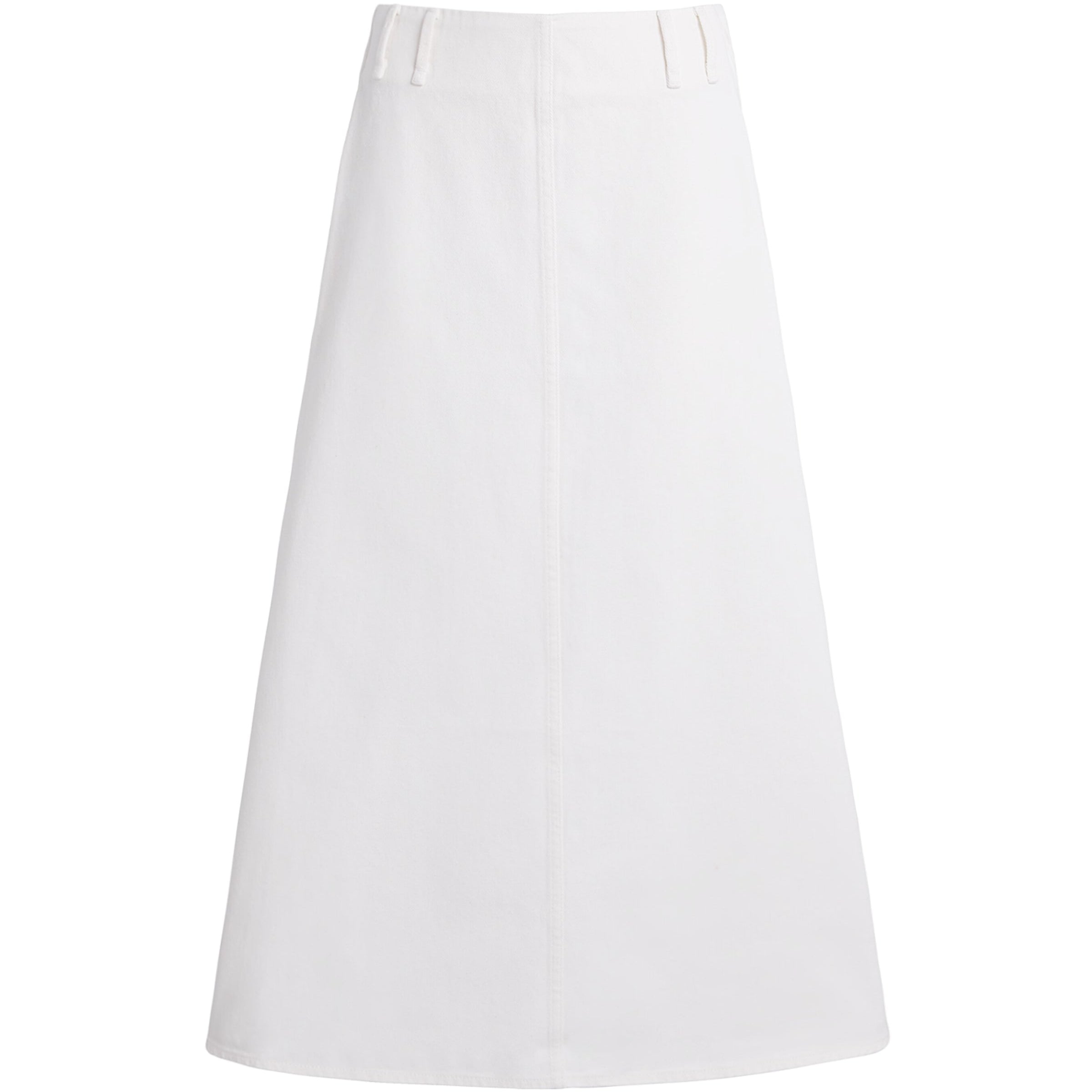 White Cotton Carlas Midi Skirt