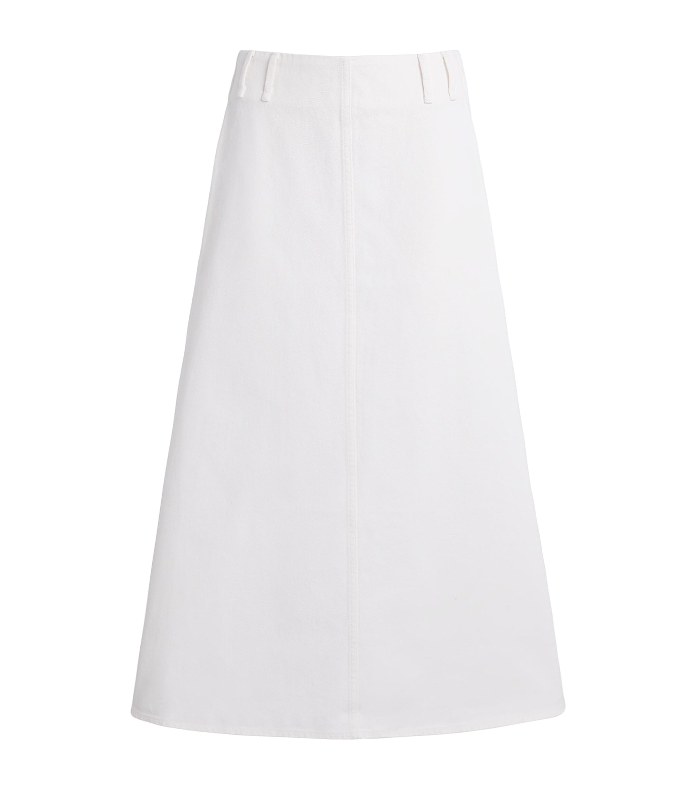 White Cotton Carlas Midi Skirt