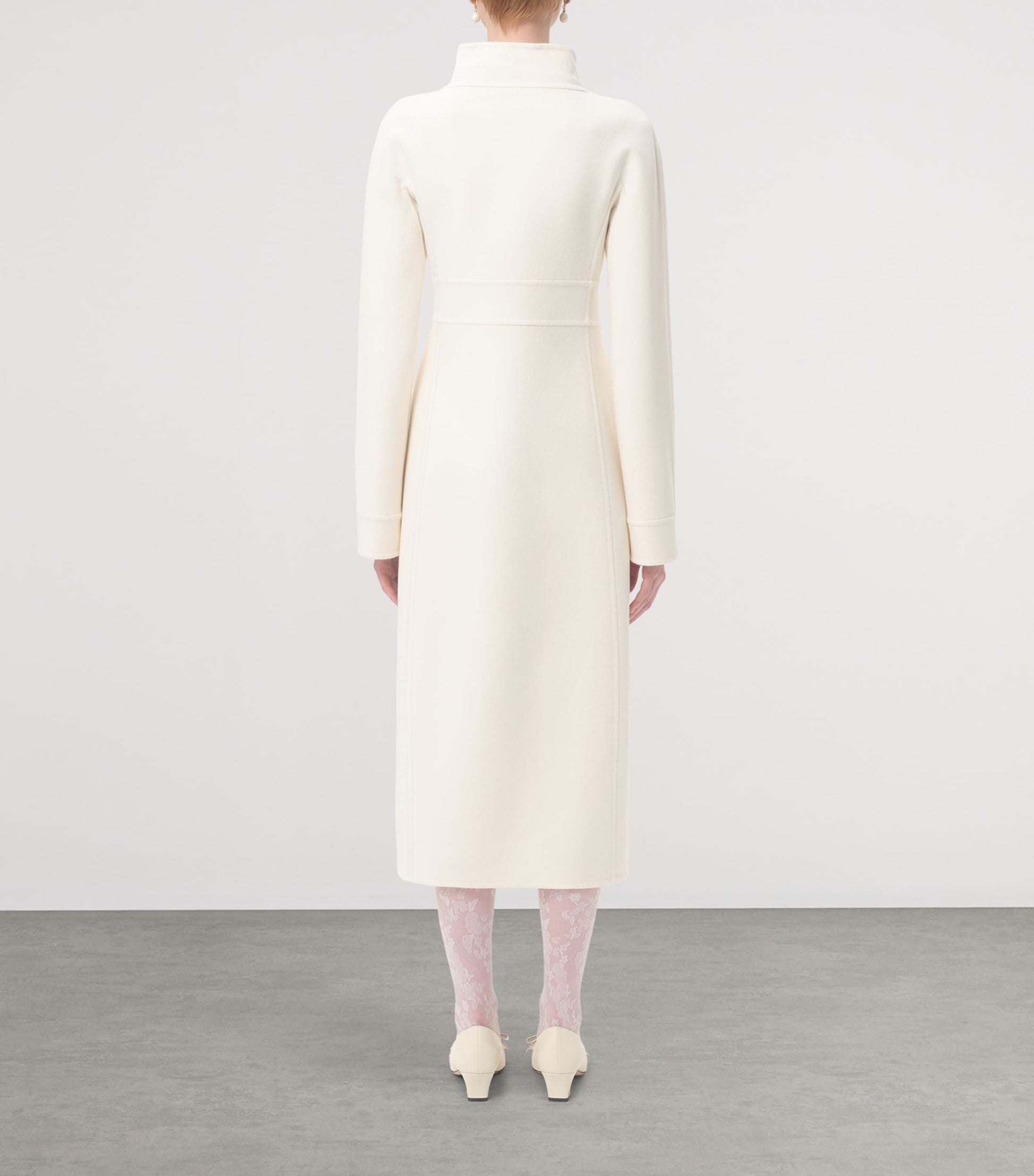 Valentino Ivory Wool-Cashmere Double-Breasted Overcoat
