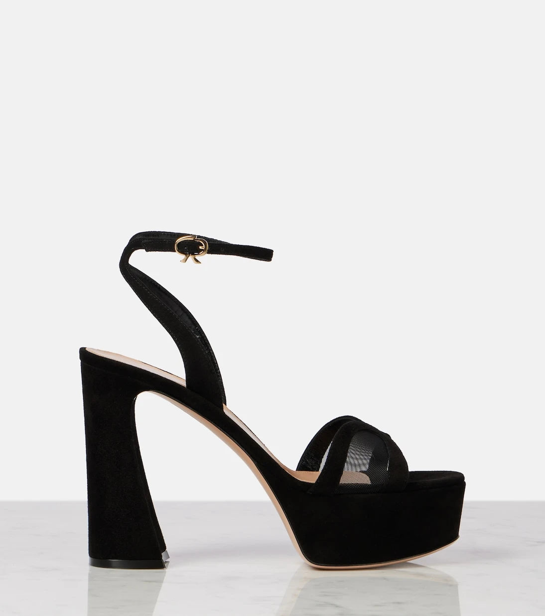 Gianvito Rossi - 120 suede and mesh platform sandals