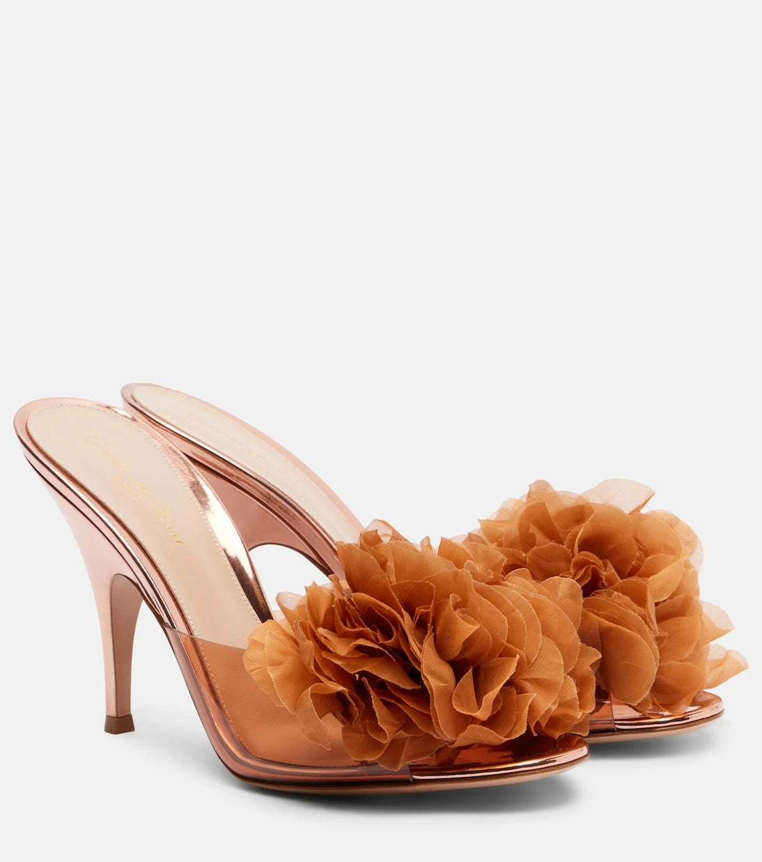 Gianvito Rossi - Igea floral-appliqué PVC mules