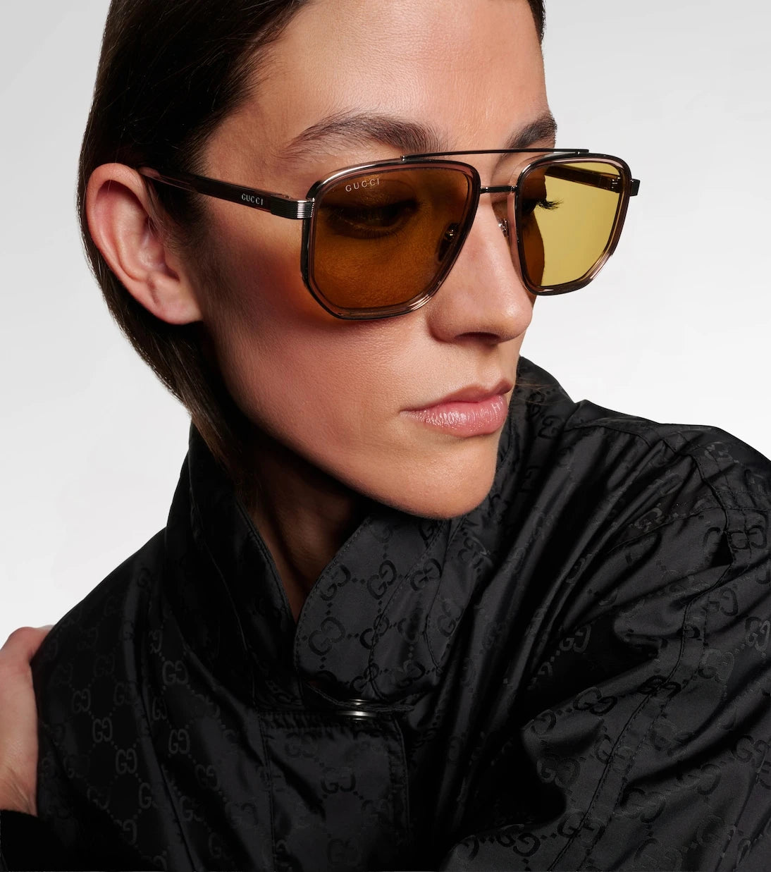 Gucci - Lettering aviator sunglasses
