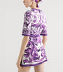Dolce & Gabbana Multi Cotton-Linen-Blend Majolica-Print Mini Dress
