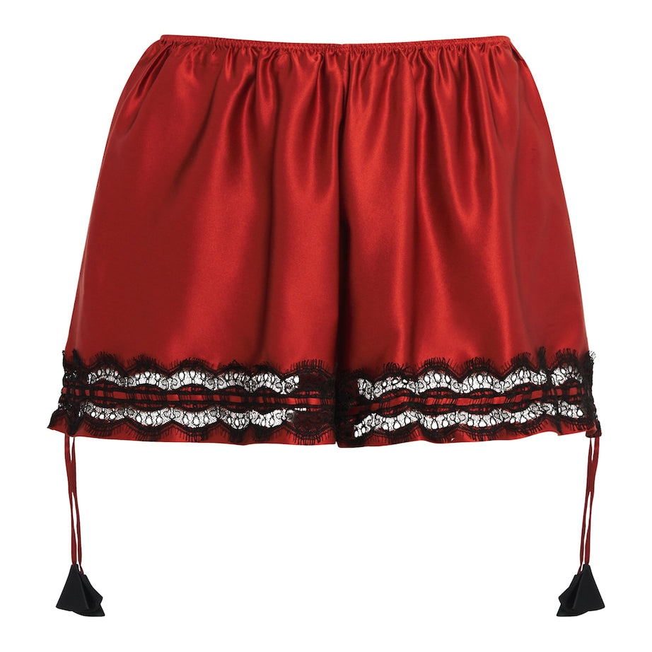 TORLOWEI Orange Silk Lace Patsy Shorts