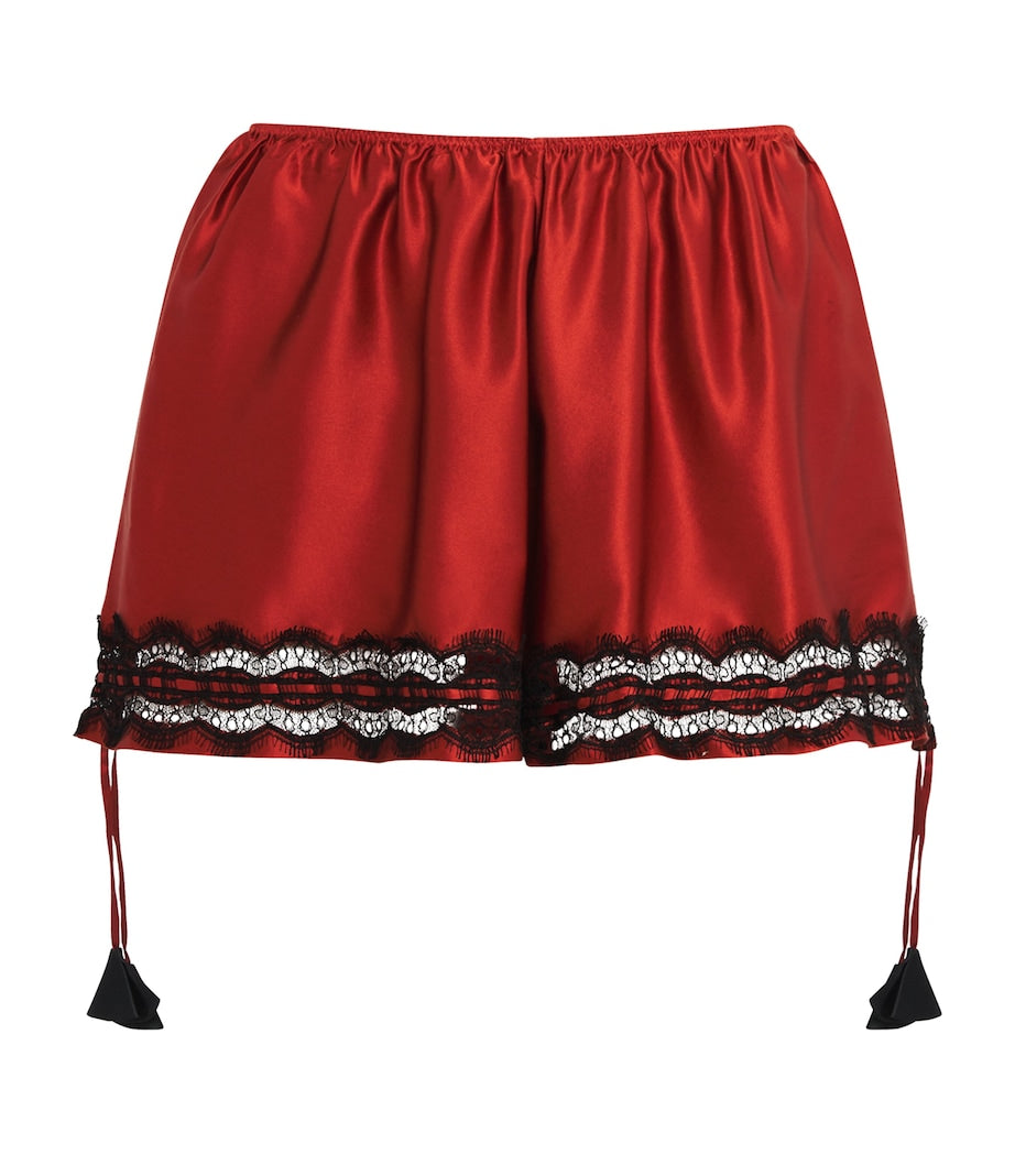 TORLOWEI Orange Silk Lace Patsy Shorts