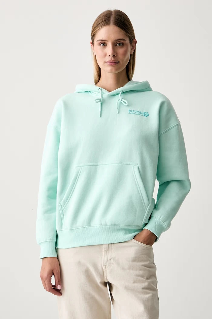 Rip Curl kadın pamuklu kapüşonlu sweatshirt SURF PUFF HERITAGE