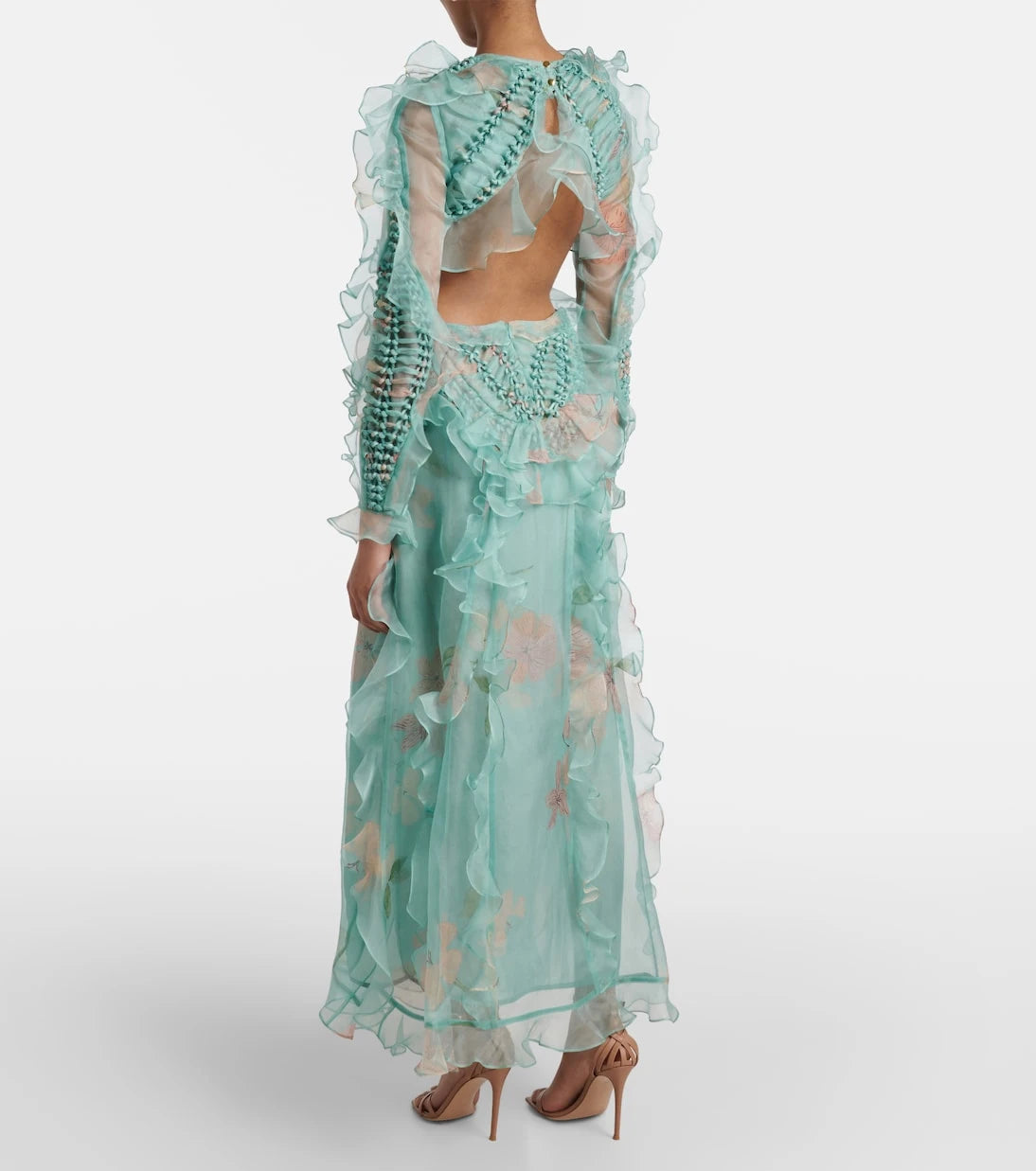 Zimmermann - Illuminate floral ruffled silk organza gown