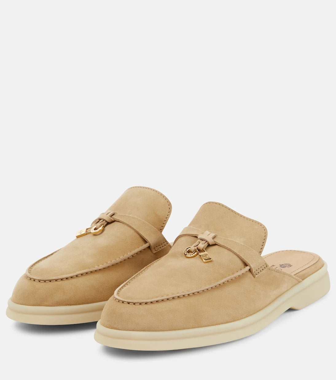 Loro Piana - Charms Walk embellished suede mules