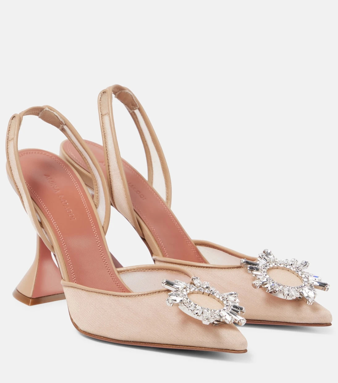 Amina Muaddi - Begum 95 mesh slingback pumps