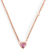 Rose Gold, Sapphire and Diamond Heart Necklace