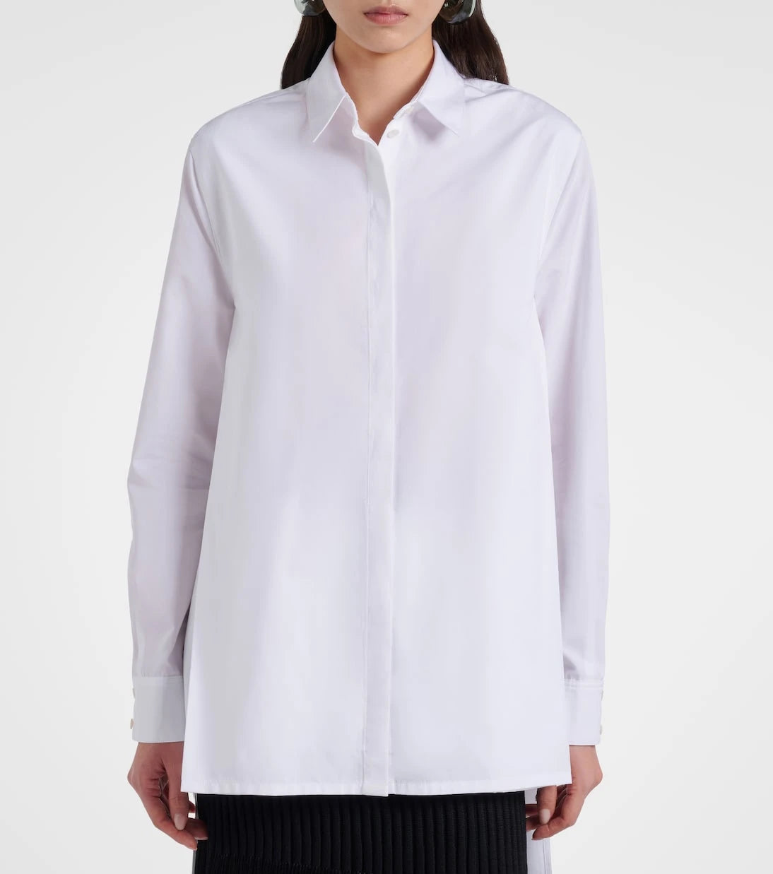 Alaïa - Asymmetric cotton poplin shirt