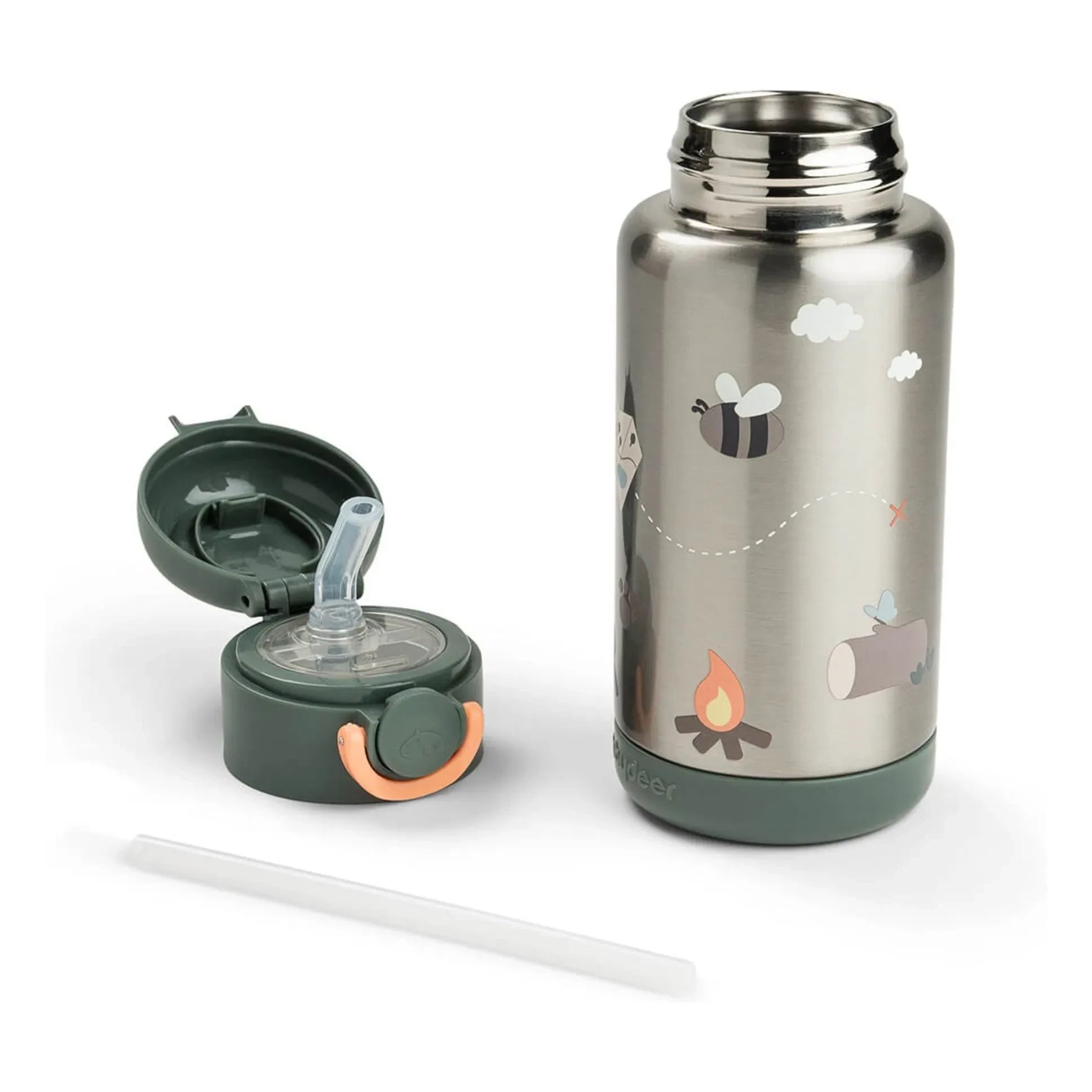 Done by deer - Trails insulated water bottle | Dark green
