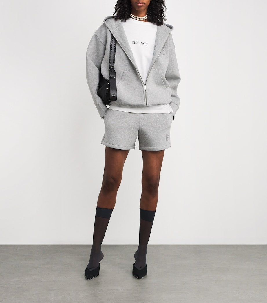 Grey Stretch-Jersey Heather Sweatshorts