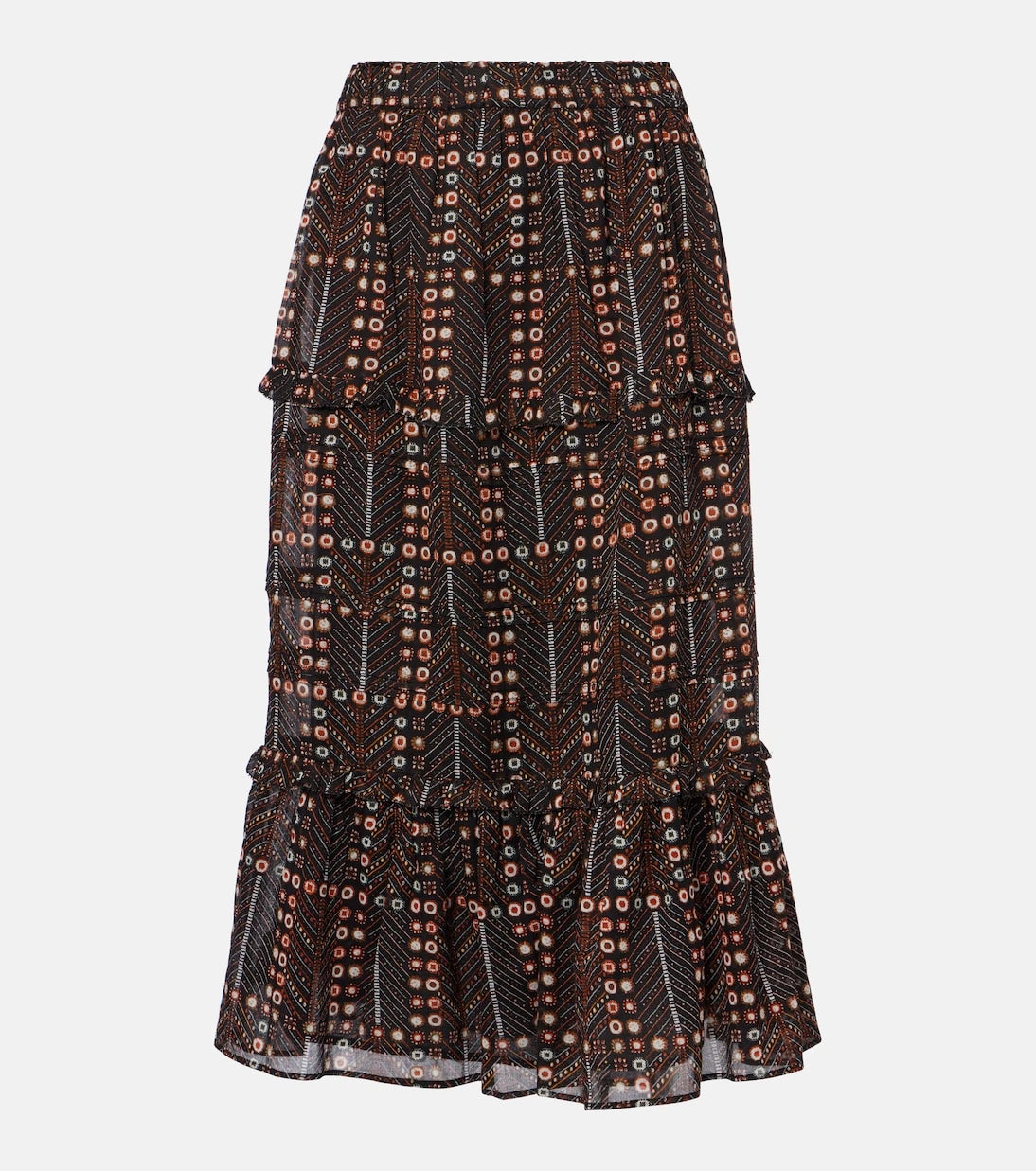 Marant Etoile - Diya printed tiered cotton maxi skirt