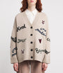 White Virgin Wool Intarsia Cardigan