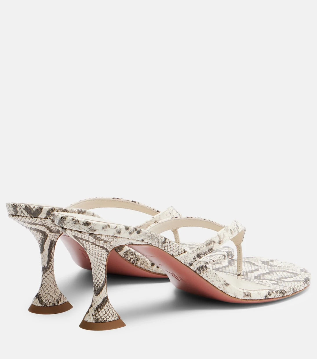 Amina Muaddi - Juliette snake-print leather thong sandals