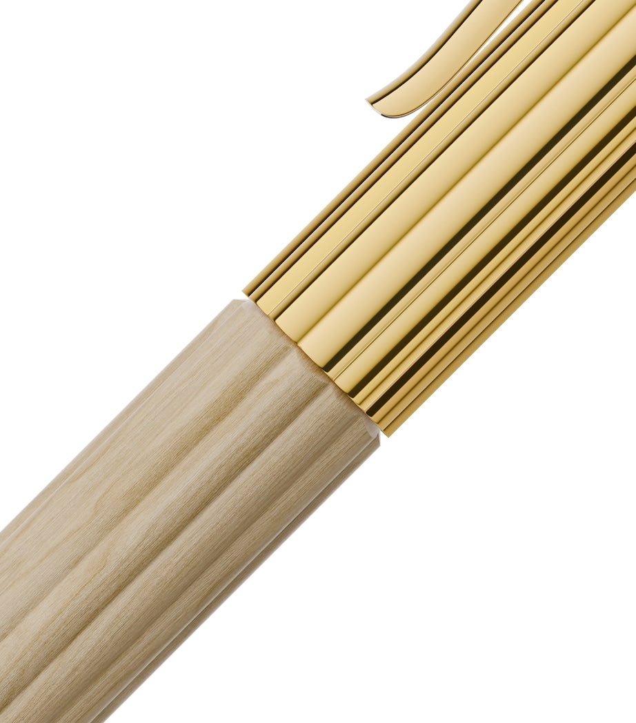 Gold-Trim Hornbeam Wood Bloom Rollerball Pen
