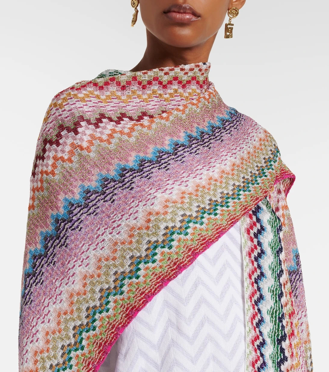Missoni - بونشو بشراشيب بنمط متعرج