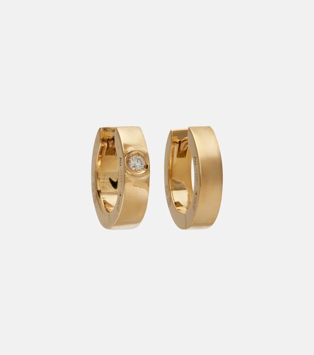 Toteme - 18kt gold hoop earrings with diamond