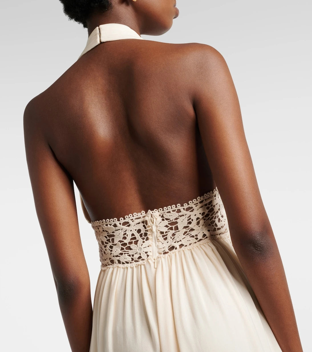 Elie Saab - Georgette and macramé gown