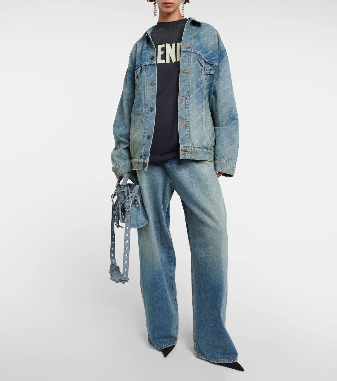 Balenciaga - حقيبة كتف Neo Cagole XS من الدنيم