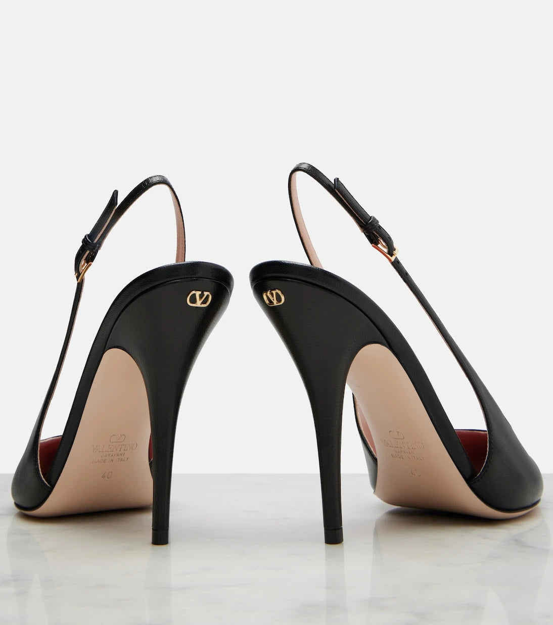 Valentino Garavani - Cuttie leather slingback pumps